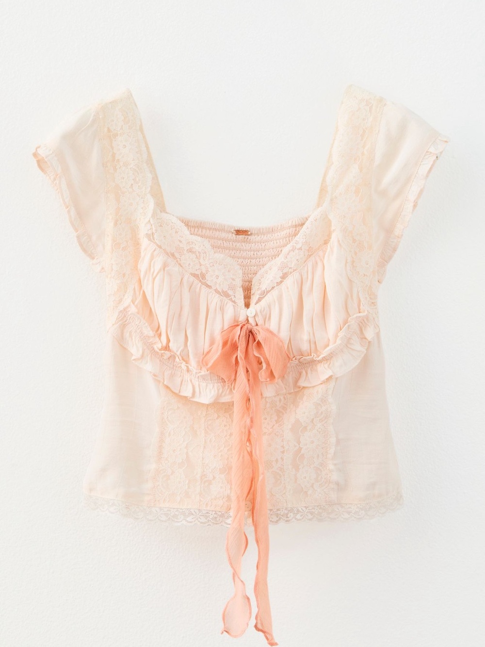 Free People Arlo Lace Too in Cream Pink - Picture 4 of 11